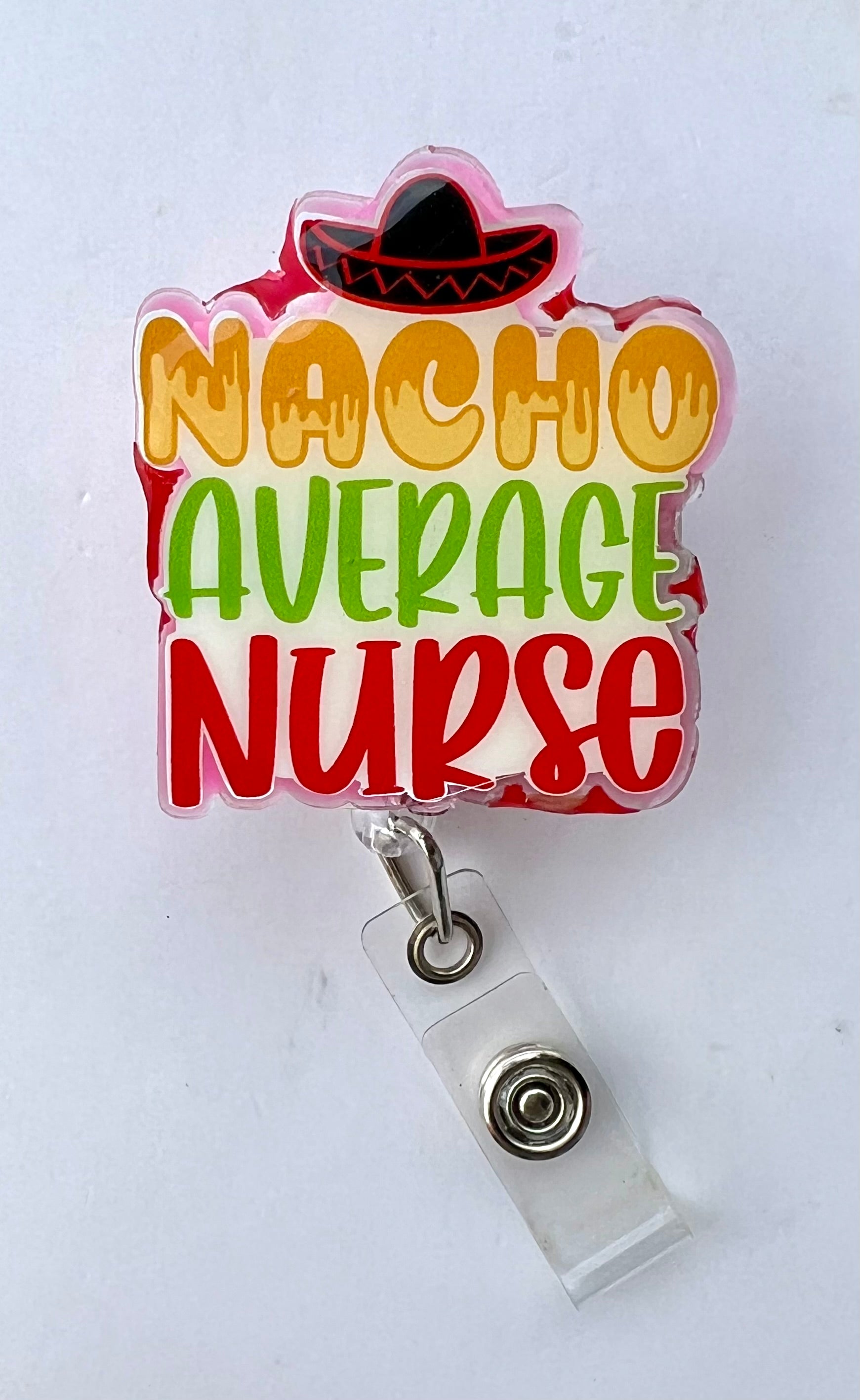 Nacho average nurse interchangeable badge reel