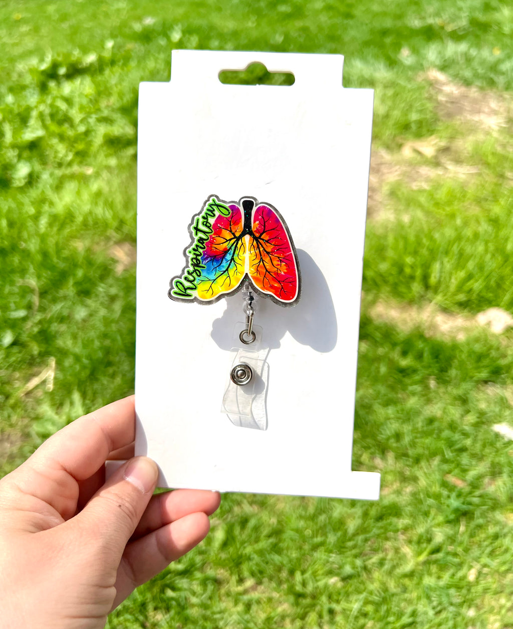 Respiratory / lung interchangeable badge reel