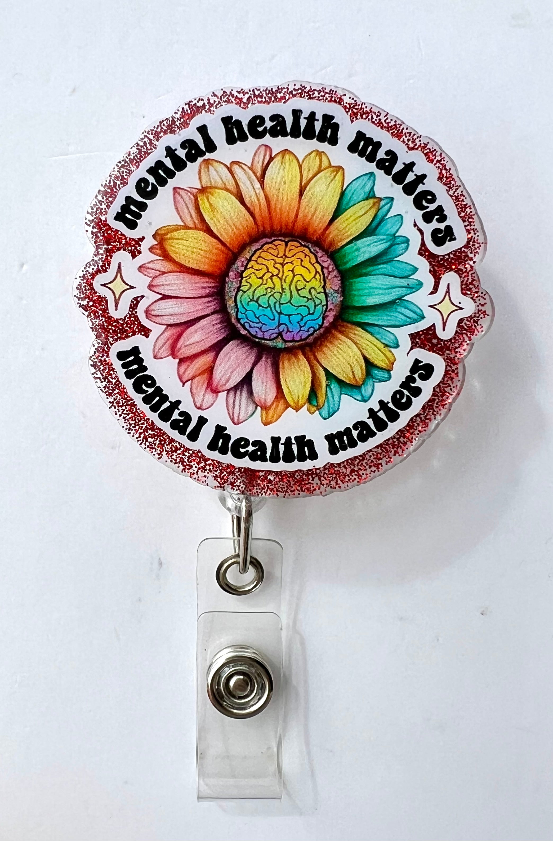 Mental health matters interchangeable badge reel