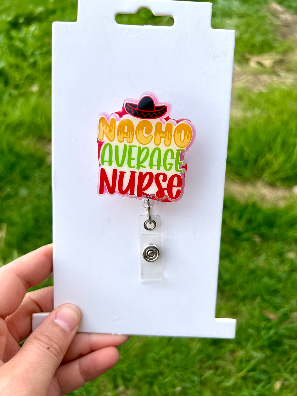 Nacho average nurse interchangeable badge reel