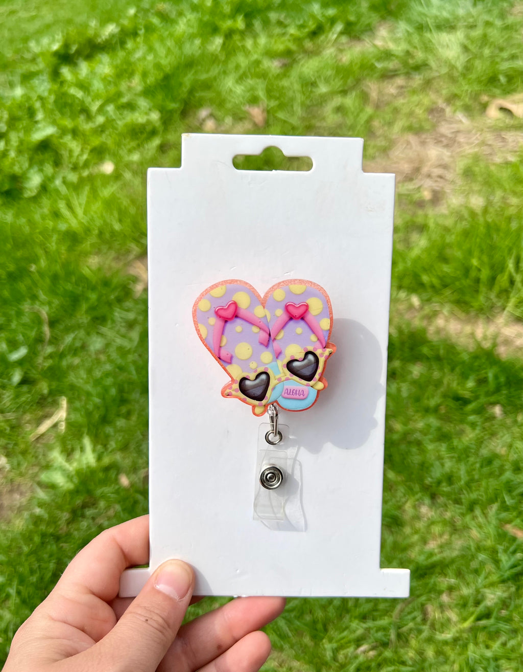Flip flop /summer interchangeable badge reel