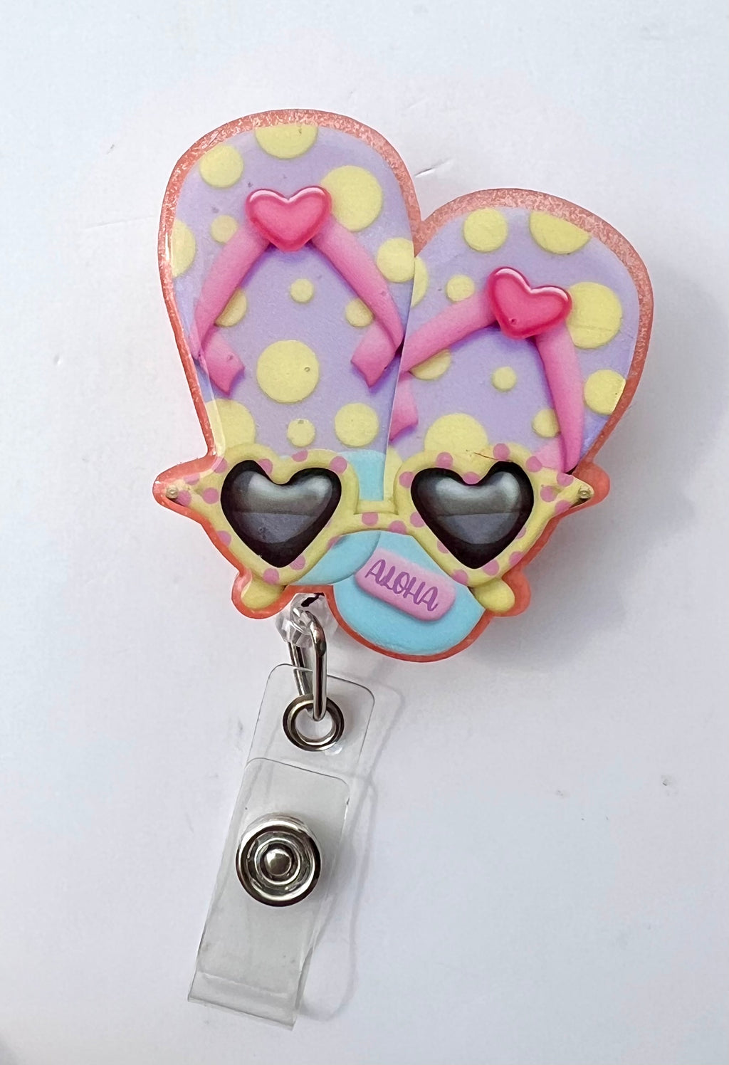 Flip flop /summer interchangeable badge reel