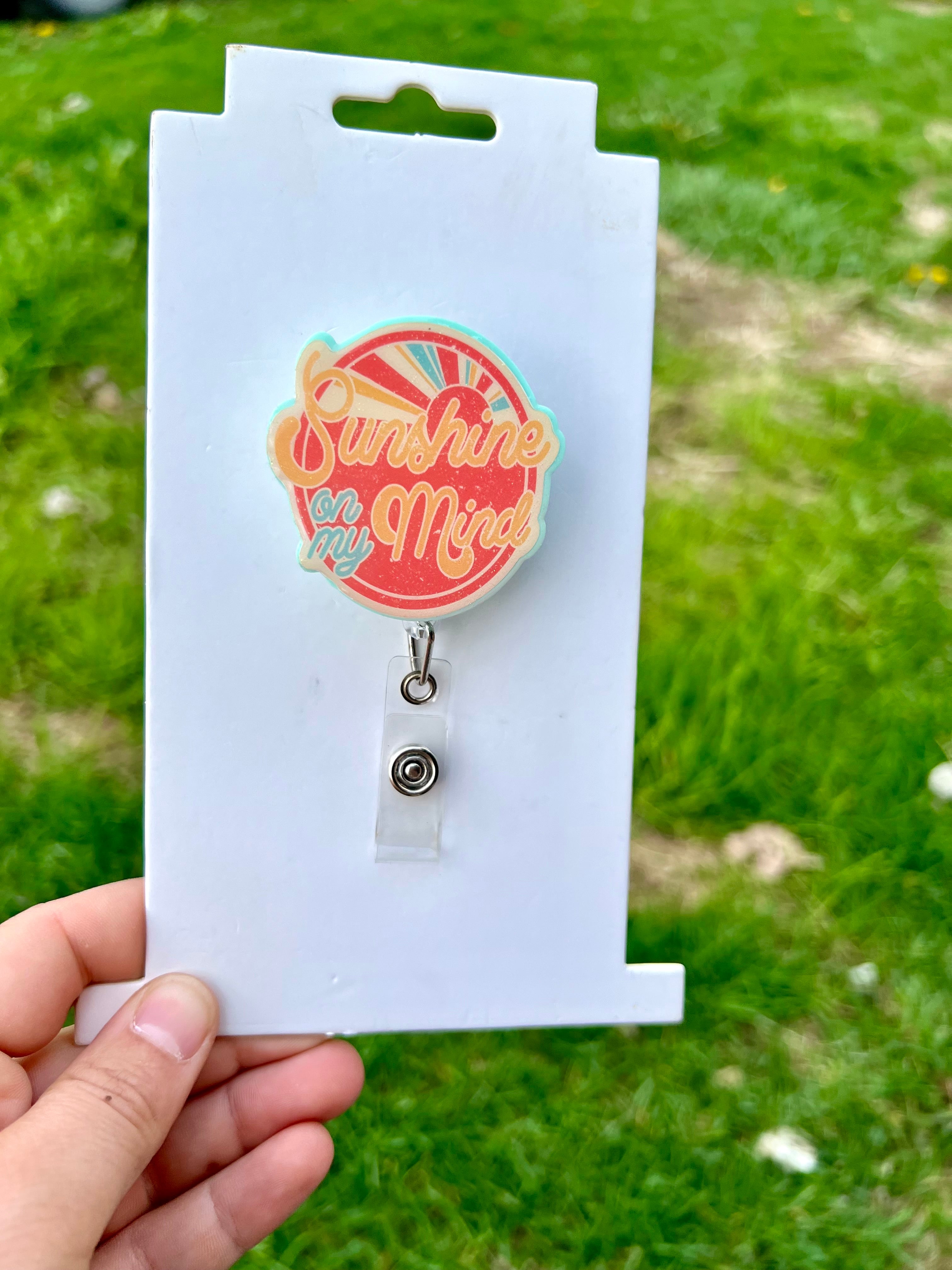 Sunshine on my mind interchangeable badge reel