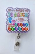 Labor and delivery themed interchangeable badge reel