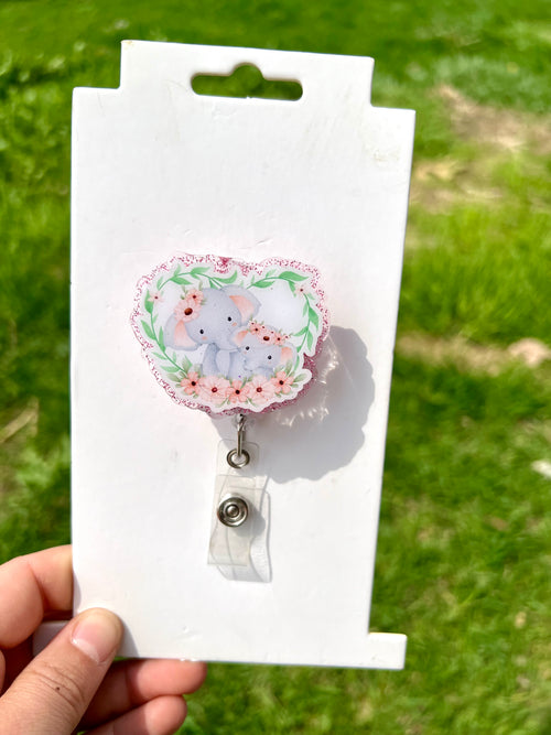 Baby elephant interchangeable badge reel