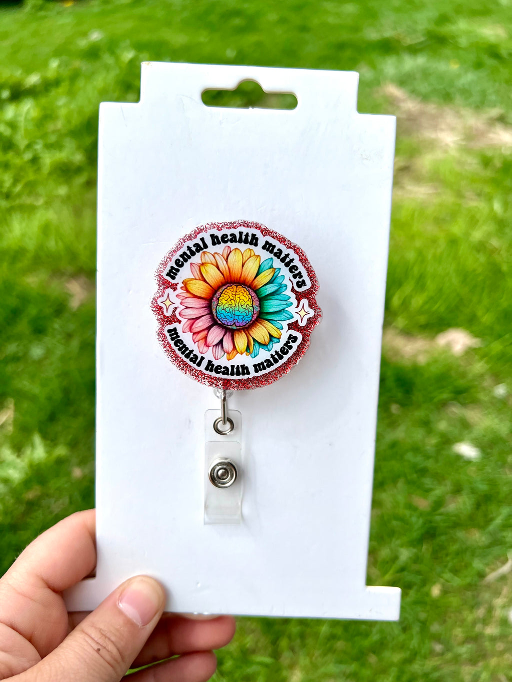 Mental health matters interchangeable badge reel