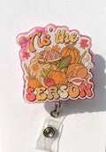 Thanksgiving themed interchangeable badge reel